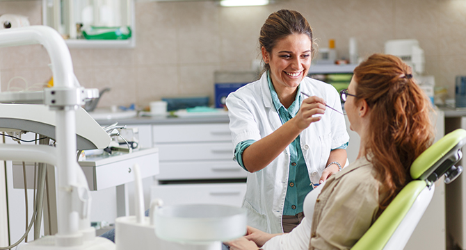 A dentist with patient operatory
